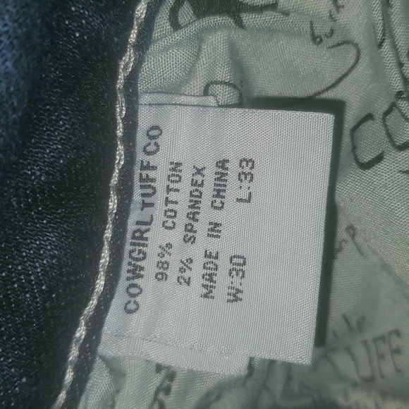 Dark denim cowgirl tuff don't fence me sz 30x33 - Picture 3 of 4